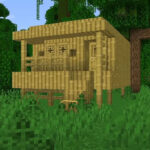 Minecraft Player Cria Bungalows Tropicais com Bamboo no Jogo
